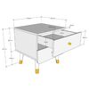 Vipack Table de chevet &agrave; 2 tiroirs Billy Bois Rose terre
