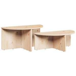 vidaXL Table basse 2 pcs Naturel Bois massif en pin