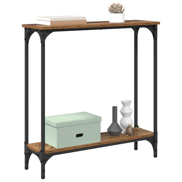 vidaXL Table console Bois Ancien 75 x 22,5 x 75 cm Bois d'ing&eacute;nierie