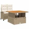 vidaXL Ensemble &agrave; manger de jardin et coussins 2 pcs beige poly rotin