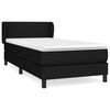 vidaXL Sommier &agrave; lattes de lit avec matelas Noir 100x200 cm Tissu