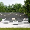 vidaXL Salon de jardin 9 pcs blanc bois de pin massif