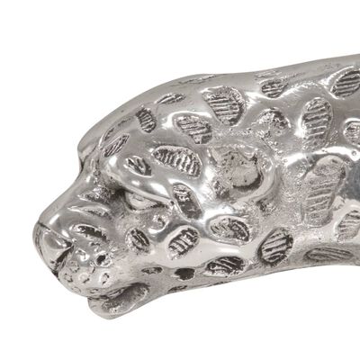 vidaXL Sculpture forme de jaguar Aluminium solide 50x10x14 cm Argenté