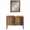 vidaXL Ensemble de mobilier de salle de bain avec &eacute;tag&egrave;re 3 pcs Marron