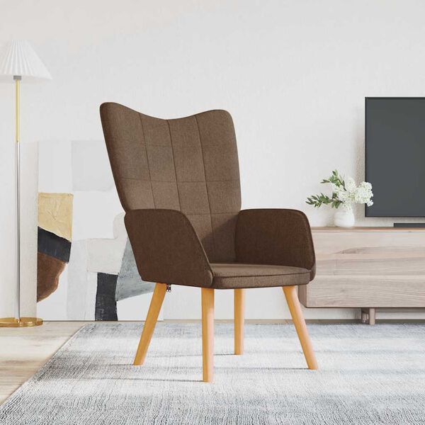vidaXL Chaise de relaxation Marron Tissu