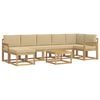 vidaXL Ensemble de canap&eacute;s d'ext&eacute;rieur 8 pcs Blanc et Beige Polyester