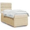 vidaXL Sommier &agrave; lattes de lit avec matelas Cr&egrave;me 90x200 cm Tissu