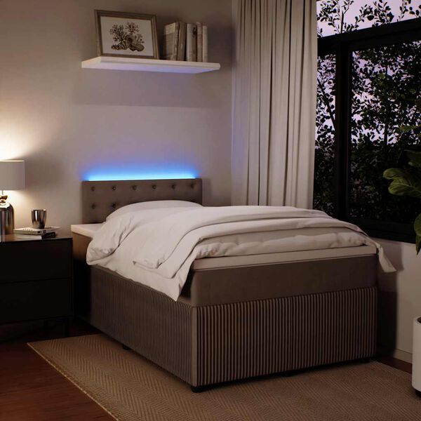 vidaXL Sommier &agrave; lattes de lit et matelas Gris clair 120x200cm Velours