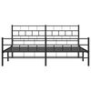 vidaXL Cadre de lit m&eacute;tal sans matelas avec pied de lit noir 200x200cm