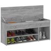 vidaXL Banc &agrave; chaussures Sonoma gris 105x30x45 cm Bois d'ing&eacute;nierie