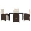 vidaXL Ensemble de salle &agrave; manger pour jardin 5 pcs Marron polyrotin