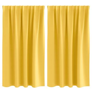 vidaXL Rideaux occultants avec anneaux 2 pc Jaune moutarde Polyester