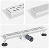 vidaXL Drain de Douche avec Design Lin&eacute;aire Argent&eacute; 60 cm