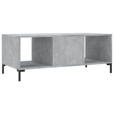 vidaXL Table basse gris béton 102x50x40 cm bois d'ingénierie