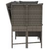 vidaXL Canap&eacute; de jardin avec coussins Gris R&eacute;sine tress&eacute;e