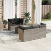 vidaXL Salon de jardin 6 pcs avec coussins gris clair r&eacute;sine tress&eacute;e