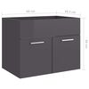 vidaXL Ensemble de meubles de salle de bain 2 pcs Gris brillant