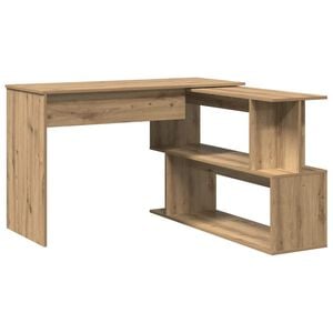 vidaXL Bureau d'angle ch&ecirc;ne artisanal 200,5x50x76 cm bois d'ing&eacute;nierie