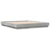 vidaXL Cadre de lit avec LED sans matelas gris b&eacute;ton 180x200 cm