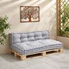 vidaXL Coussin de canap&eacute; sur palette 2 pcs Gris 120 x 80 x 38 cm tissu