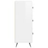 vidaXL Buffet Blanc brillant 34,5x34x90 cm Bois d'ing&eacute;nierie