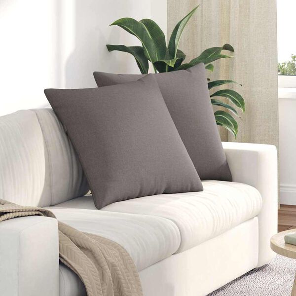 vidaXL Coussins de canap&eacute; 2 pcs Taupe 60 x 60 cm tissu
