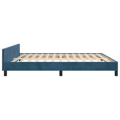 vidaXL Cadre de lit sans matelas bleu foncé 160x200 cm velours