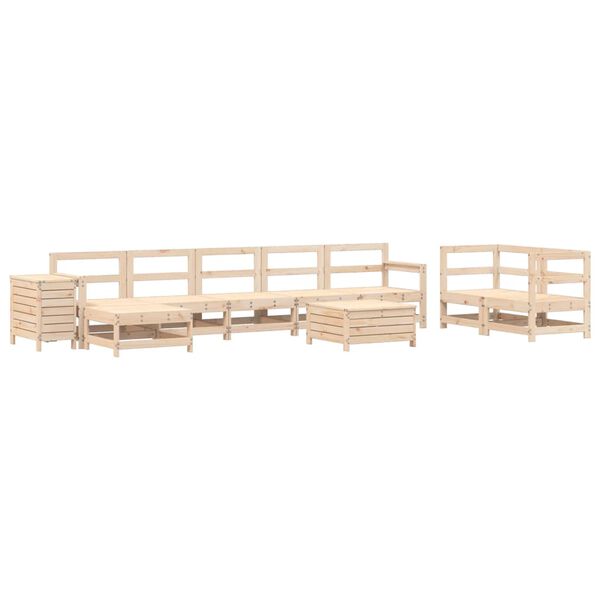 vidaXL Salon de jardin 10 pcs bois de pin massif