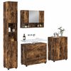 vidaXL Ensemble de mobilier de salle de bain 4 pcs Ch&ecirc;ne fum&eacute;