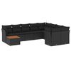 vidaXL Salon de jardin 10 pcs avec coussins noir r&eacute;sine tress&eacute;e