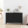 vidaXL Buffet Ch&ecirc;ne noir 104 x 35 x 70 cm Bois d'ing&eacute;nierie
