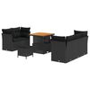 vidaXL Ensemble de canap&eacute; de jardin 8 pc Noir polyrotin