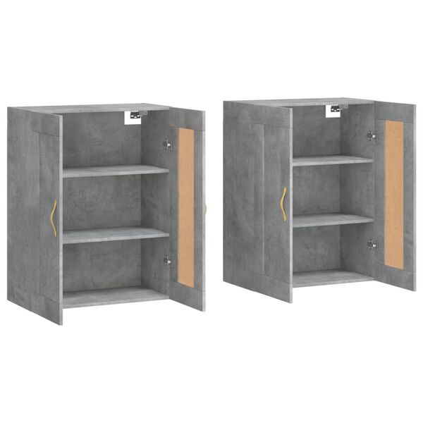 vidaXL Armoires murales 2 pcs gris b&eacute;ton bois d'ing&eacute;nierie