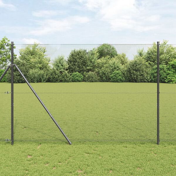 vidaXL Clôture en fil soudé Gris 1.5 x 50 m