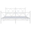 vidaXL Cadre de lit m&eacute;tal sans matelas et pied de lit blanc 160x200 cm