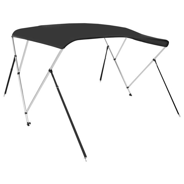 vidaXL Auvent bimini &agrave; 3 arceaux noir 183x196x137 cm