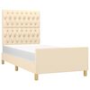vidaXL Cadre de lit sans matelas cr&egrave;me 90x190 cm tissu