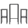 vidaXL Ensemble de bar de jardin 3 pcs noir acier enduit de poudre