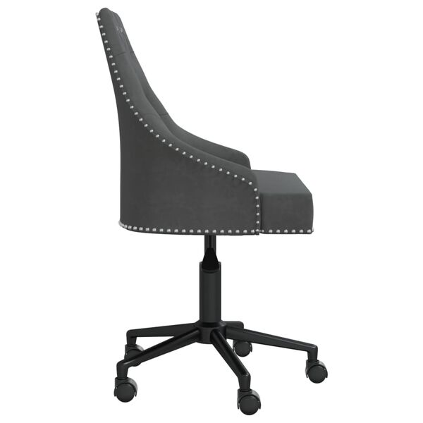 vidaXL Chaise pivotante de salle &agrave; manger Gris fonc&eacute; Velours