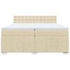 vidaXL Sommier &agrave; lattes de lit avec matelas Cr&egrave;me 200x200 cm Tissu