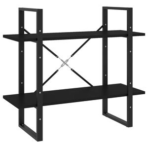 vidaXL Biblioth&egrave;que &agrave; 2 niveaux Noir 80x30x70 cm bois d'ing&eacute;nierie
