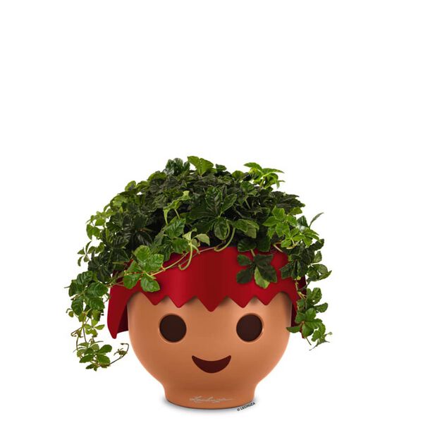 LECHUZA Jardini&egrave;re de table OJO ALL-IN-ONE Rouge feu