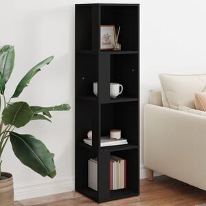 vidaXL Armoire d'angle Noir 33x33x132 cm Bois d&rsquo;ing&eacute;nierie