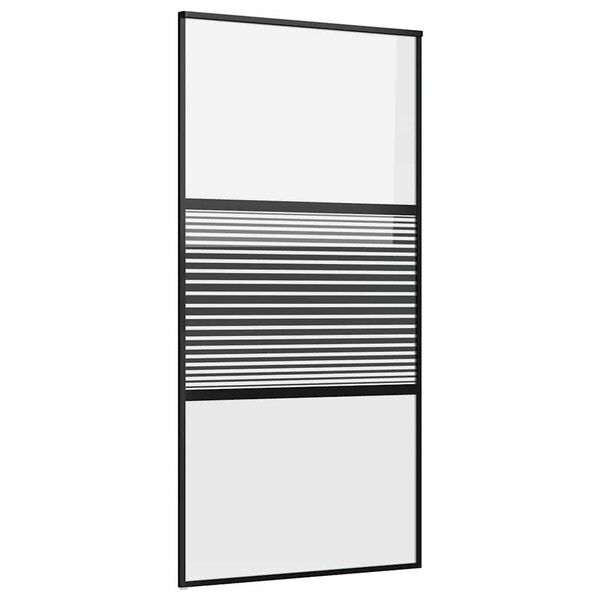 vidaXL Porte en verre Ray&eacute; Noir 90 x 2 x 205 cm Aluminium