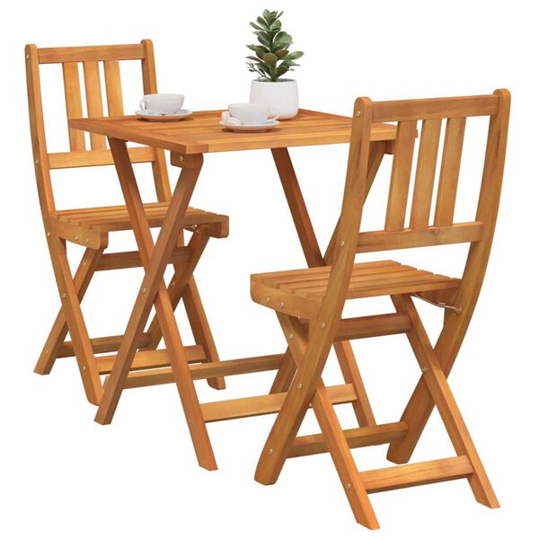 vidaXL Ensemble bistrot 3 pcs Huile Naturelle Bois d'Acacia Massif