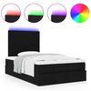 vidaXL Cadre de lit ottoman avec matelas noir 120x190 cm tissu