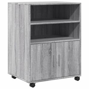 vidaXL Armoire &agrave; roulettes sonoma gris 60x48x81 cm bois d'ing&eacute;nierie