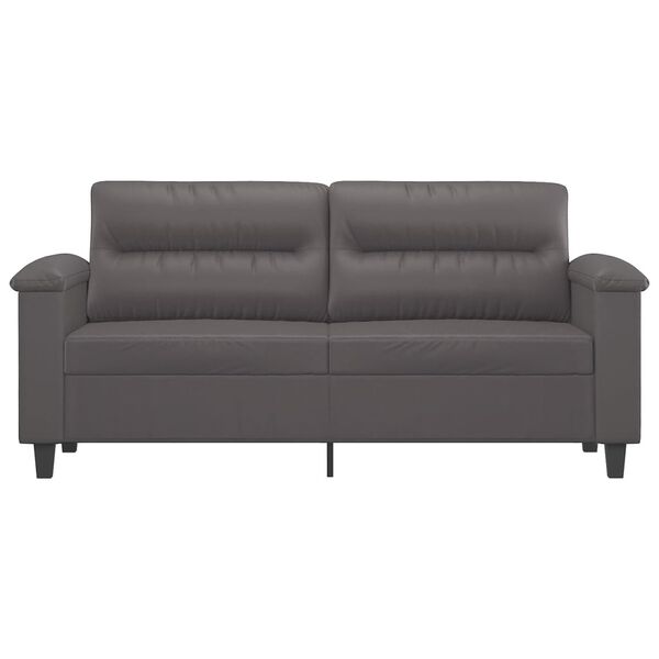 vidaXL Canap&eacute; &agrave; 2 places Gris 140 cm Similicuir