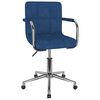vidaXL Chaise pivotante de salle &agrave; manger Bleu Tissu