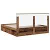 vidaXL Cadre de lit Bois ancien 200 x 200 cm Bois de pin massif